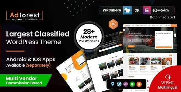 adforest theme gpl v508 classified ads wp theme